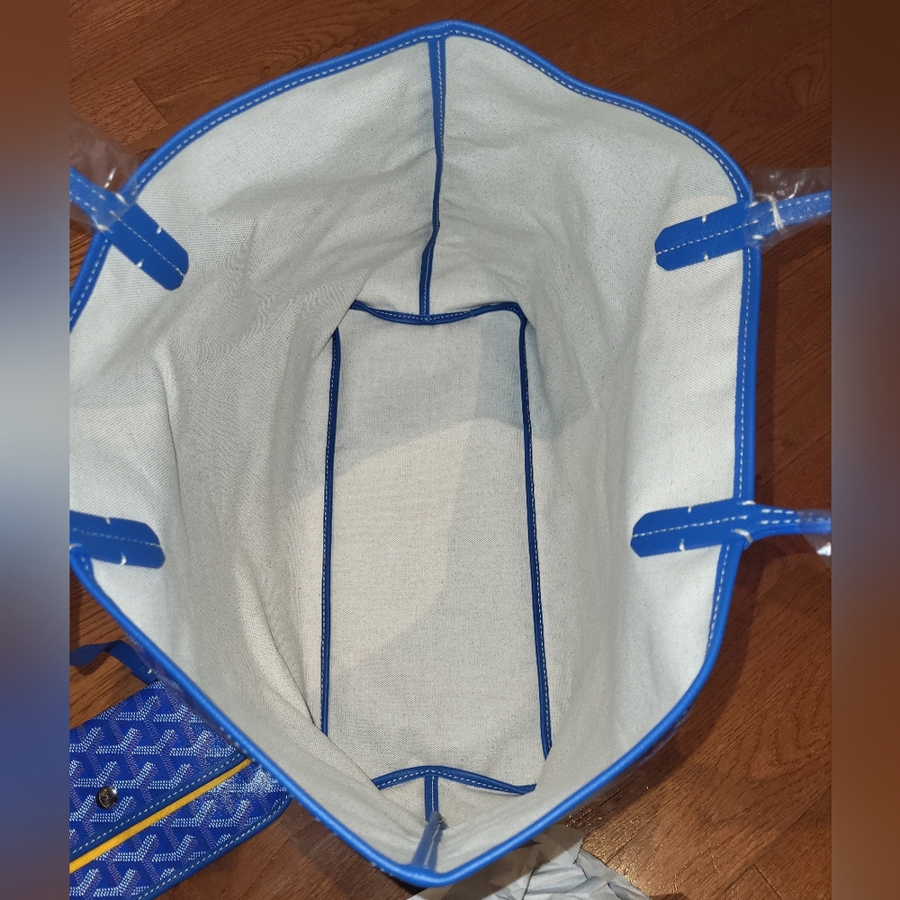 Goyard Blue Chevron St. Louis GM Tote with Pouch - Picture 7 of 16